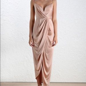 Zimmermann Long Silk Draped Dress Blush size 0